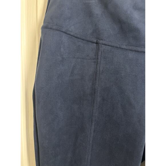 Anthony Marc Navy Faux Suede Pull On Pants Size Large Office Stretch Casual - Picture 5 of 6